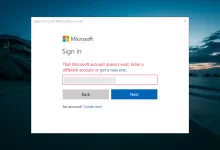 "Microsoft hesabı mevcut değil" hatası