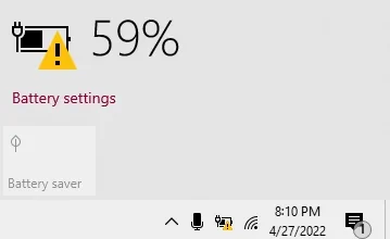 Windows 10/11 Pil Simgesindeki Sarı Üçgen ve Ünlem İşareti